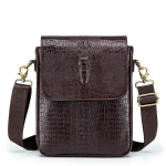 Meeste Krokodillitr&uuml;kiga &Uuml;he&otilde;laline Kott, Retro Ehtne Nahast Meeste Crossbody Kott kohv