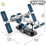 HUIQIBAO Kosmosejaama ehitusklotsid astronauti figuuriga City lennundusmudeli klotsid Laste m&auml;nguasjad lastele