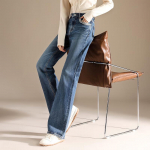 RAIN.CUN Women's High-Waist Slim Micro-Flare Jeans 30