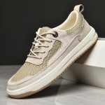 Moodsad luksuslikud meeste kingad Ehtne nahk Vabaaja kingad Hingavad tossud meestele L&auml;bipaistev v&otilde;rkkingad Libisemiskindlad madalad kingad Zapatillas Hombre 38 liiva