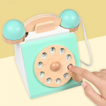 Puidust Simulatsioon Retro Telefonim&auml;nguasi Lastele Puidust Simulatsioontelefon M&auml;ngumaja M&auml;nguasi Beebi Varajase Hariduse Kingitused Kodu Kaunistus