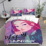 K-POP Voodipesukomplekt D-Demon H-Hunters 3D Prinditud Tekikottide Komplekt Pehme &Uuml;he-Kahekohaline Queen Suurus Voodi S&uuml;nnip&auml;evakingituseks T&uuml;drukutele Eu Single 135x200cm