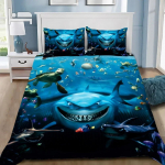 Multikas tekikott padjap&uuml;&uuml;r voodipesukomplekt Finding NemoS T&auml;iskasvanud Poiss T&uuml;druk Magamistoa kaunistus Lapsed &Uuml;he-kahekohaline Suur suurus 155x220cm 3pcs