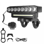 Mootorrattatulede 6 valgustusrežiimi 8 LED 20 SMD valgustit Juhtmeta esituli Veekindel Jalgratta prožektorid Sarvega USB-laadija
