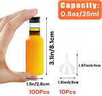 30-100 tk minialkoholipudeleid koos lehvritega Plastikust alkoholipudeleid V&auml;ikesed shot-spirituse pudelid Pulmapeo meenutuseks 0,8/1,7 untsi Black Cap