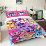 My Little Pony Multikas 3D Prinditud Tekikott Laste Voodipesukomplekt Moodne Disain Kolmeosaline Komplekt 135 * 200 (two-piece set)