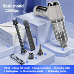 V&otilde;imas k&auml;sitolmuimeja &ndash; 12000Pa harjadeta mootoriga auto juhtmeta tolmuimeja Multifunktsionaalne v&otilde;imas puhur majapidamises kasutatav v&auml;ike tolmuimeja valge