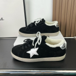 Nahk samet soe t&auml;htplaat kingad naiste talvine uus paks tald retro vabaaja spordi puuvillased kingad 40 black