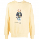 Polo Ralph Lauren Ss22 Multikoomikilooma Mustriga Tr&uuml;kitud &Uuml;mmarguse Kaelusega Lahtine Vabaaja Pikkade Varrukatega Huppar Meeste huppar Kollane 710853308-012 XS