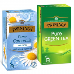 Twinings Puhas Roheline ja Kummelitee Kombinatsioon, Roheline ja Taimne T&otilde;mmis, Kofeiinivaba, Suhkruvaba, 25 teekotti kumbagi