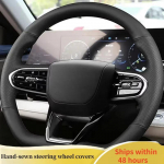 Car Steering Wheel Cover For Chery Omoda C5 5 FX -2024 Car Interior Accessories ized DIY Original Steering Wheel Braid Gray Thread