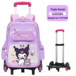 Miaoqiao Laste Kuromi 6-rattaline rulluv seljakott Small