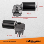 24V 45W High Torque Worm Gear Reducer DC Electric Reversible Metal Gear Motor 10 mm diameter