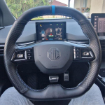 For MG Mulan  Hand-stitched Anti-Slip carbon fibre leather suede Sporty style Car Steering Wheel Cover style 5