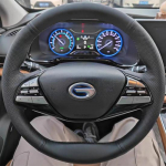 For Trumpchi AION 580 S V LX - Hand-stitched black Leather White line non-slip car Steering Wheel Cover 2