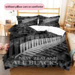 All Blacks Rugby Muster Voodipesu Kodukaunistus S&uuml;nnip&auml;evakingitus (1 * tekikott + 2 * padjap&uuml;&uuml;ri, ilma s&uuml;damikuta) 135x200cm