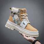 Mood Uued Meeste S&uuml;gistalvised Nahast Poolsaapad Disainerbr&auml;ndi Tossud Chelsea Meestesaapad &Otilde;uesaapad Mootorratta vabaajajalatsid Soojad saapad 48 khaki/kollane