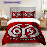 FSV Mainz Muster Voodipesu Tekikott Komplekt Tekikott Padjap&uuml;&uuml;r Kodu Kaunistus S&uuml;nnip&auml;evakingitus (1 * tekikott + 2 * padjap&uuml;&uuml;ri, ilma s&uuml;damikuta) 135x200cm
