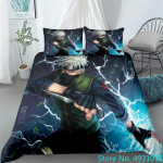 N-Naruto Tekikottide Komplekt Anime Padjap&uuml;&uuml;rid Tekikatted Voodipesu Kotid Komplekt Queen King Suurus 3D Digitaaltr&uuml;kk Laste Kodu Tarvikud EU Single(135*200cm)3pcs
