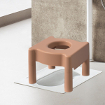 Elderly Squat Toilet Seat Stool Potty Chair Commode for Bathroom to Facilitate Daily Life of Khaki Hard Top beige
