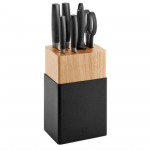 Jeu de 4 couteaux &agrave; bloc - ZWILLING - Now S - Aiguiseur inclus - Ciseaux inclus - Lames inox