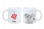Pumi, Hungarian Pumi, Hungarian herding terrier - cup with a dog, cute cup with graphics, a gift with your photo from the Art-Dog brand valge