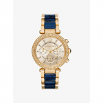 Michael Kors Parker Pav&eacute; kuldse tooni ja sinise atsetaadiga k&auml;ekell MK6238 kuld/tumesinine v&auml;rv