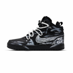 Nike Court Borough Graffiti Tindi S&uuml;nteetiline Nahk Termiliselt Kulumiskindel Keskmise k&otilde;rgusega Rula Kingad Meeste Must Hall AA0547-002(Team1727- ) 41