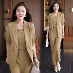 Suvine &otilde;huke jope bleiser vabaaja pliiatsp&uuml;ksid vest kolmeosaline komplekt Elegantne naiste p&uuml;kste komplekt kontoririided &auml;ririided S