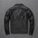 Lehmanahast meeste mootorratta nahkjakk Meeste Vintage Korea ehtsad mantlid meestele L must