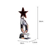 Punane viieharuline t&auml;htkristalltrofee &Otilde;&otilde;nesgeomeetriline medal Kohandatavad v&otilde;istlusauhinnad Dekoratiivsed kujukesed Kodu sisustus black