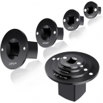 A84E-Drive Klick-v&otilde;ti Madala Profiiliga Padruni Adapterikomplekt 4 tk Kitsastele Kohtadele 3/4 kuni 1 , 1/2 kuni 3/4 , 3/8 kuni 1/2 , 1/4 kuni 3/8 must