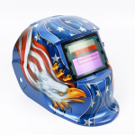 Welding helmet with solar automatic dimming+flame retardant function,for eye protection,blocking carbon slag,protecting the face Blue Eagle gray