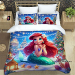 Armas Ariel printsess V&auml;ike merineitsi tekikott ja padjap&uuml;&uuml;ri voodipesukomplekt, t&auml;iuslik poiste ja t&uuml;drukute magamistoa kaunistamiseks 135x200cm