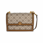 Tory Burch T Monogram Jacquard Kootud Nahkse Viimistlusega &Otilde;lakott V&auml;ike Naiste &Otilde;lakott Sarapuu-Pruun 135845-371 Basic Set (Bag+Dust Bag)