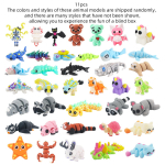 Loomade minikomplekt 3D-prinditud liigendatud painduv Fidget-m&auml;nguasi v&auml;ikestele loomadele Armsad loomam&auml;nguasjad kodu, kontori ja kaunistuse jaoks S