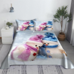 J&otilde;uluvana Lumemees Voodilina Komplekt J&otilde;uluvana 3D Multikas Pol&uuml;ester Voodi Lame Lakan Padjap&uuml;&uuml;riga Laste Voodipesu 2/3tk Moodne Disain 155x200cm