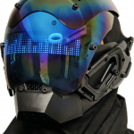 Cyberpunk kiiver rollim&auml;nguks, lahe mask, LED-ekraaniga, muudetava tekstiga ja piltidega, ninja s&otilde;dalase mask, j&otilde;ulu-s&uuml;nnip&auml;evakingitus sinine