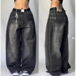 Y2K American New Retro Street Hip-hop lahtised teksad Naiste Harajuku k&otilde;rge v&ouml;&ouml;kohaga laiad p&uuml;ksid Gooti laiad p&uuml;ksid t&auml;navap&uuml;ksid XL gray