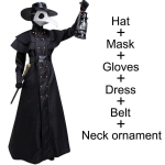 Muutu katkuarstiks selle Halloweeni keskaegse kapuutsiga r&uuml;&uuml;, maski ja m&uuml;tsiga munga cosplay jaoks. T&auml;iuslik p&uuml;hadeks riietumiseks S must