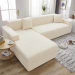 Jacquard paksud elastsed diivanikatted elutoa jaoks m&otilde;eldud veniva tugitooli nurga diivanikate 1/2/3/4/5 istekoha L-kujuline 1 Seater kreemikas