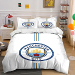 Manchester City logo voodipesukomplekt Voodipesu Tekikottide komplekt Tekikott Padjap&uuml;&uuml;rid (1 * Tekikott 2 * Padjap&uuml;&uuml;ri, ilma tekita) 135x200cm gray