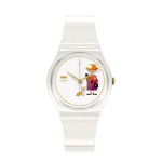 SWATCH Unisex kell 34mm HOW MAJESTIC GZ711 Kuninglik kuldne [Swatch] Elegantne valge