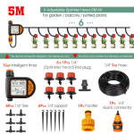 20M Nutikas Aia Taimer Niisutuskomplekt IPX5 Veekindel LCD Automaatne Kastmisregulaatori Komplekt Vihmasensoriga Taludele 5M-Timer Kit