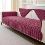 &Uuml;hev&auml;rviline libisemiskindel diivani kate Paks pehme pl&uuml;&uuml;s diivanipadja r&auml;tik elutoa m&ouml;&ouml;bli jaoks Decor Slipcovers diivanikatted 110x240cm vaarika