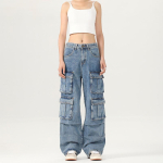Meeste unisex retro laia s&auml;&auml;rega mitmetaskulised teksap&uuml;ksid 2XL sinine