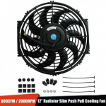 12-tolline sirge labaga auto kliimaseadme elektriline jahutusventilaatori komplekt 80W Universaalne auto radiaatori kliimaseadme ventilaator 12V/24V Autode modifitseerimisosad 12-inch
