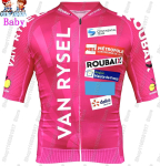 Jalgrattas&auml;rgi komplekt Poisid T&uuml;drukud Prantsusmaa Jalgrattariided Lapsed Jalgrattakost&uuml;&uuml;m MTB Ropa Maillot XL(Height130-139cm) pink