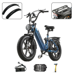 BURCHDA UUS AZ20 Linnaelektriratas, 48V 20Ah Liitiumaku, 20-tollised Elektriratas, 4.0 Fatbike T&auml;iskasvanutele sinine
