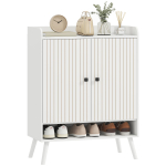 Esikujuline kingakapp reguleeritavate riiulite ja avatud sektsiooniga 15 kingapaarile 75x35x97 cm Valge 75 x 35 x 97 cm